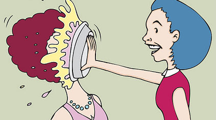 in the face of
