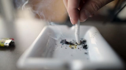 put out a cigarette
